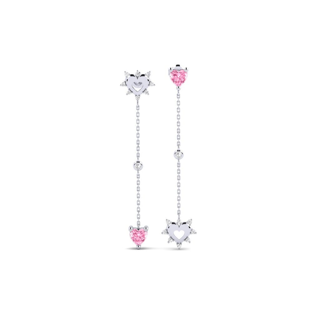 9ct White Gold Pink Sapphire Women's Earring Jihlava