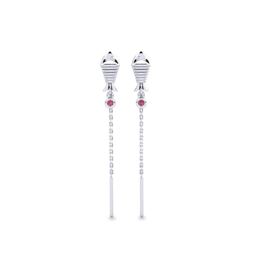 950 Platinum Rhodolite Garnet Women's Earring Kauhava