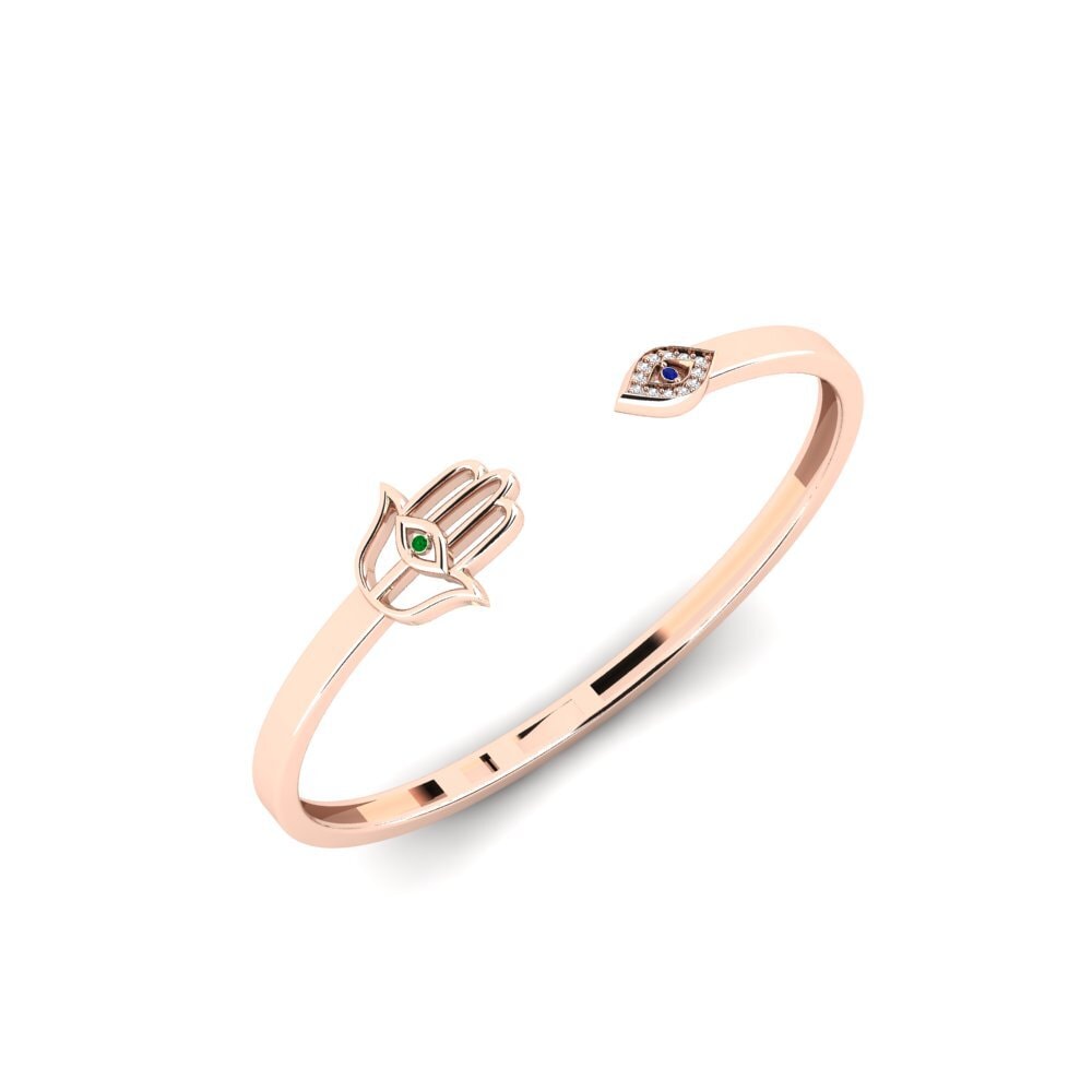 9ct Rose Gold Emerald Women's Bracelet Malindi