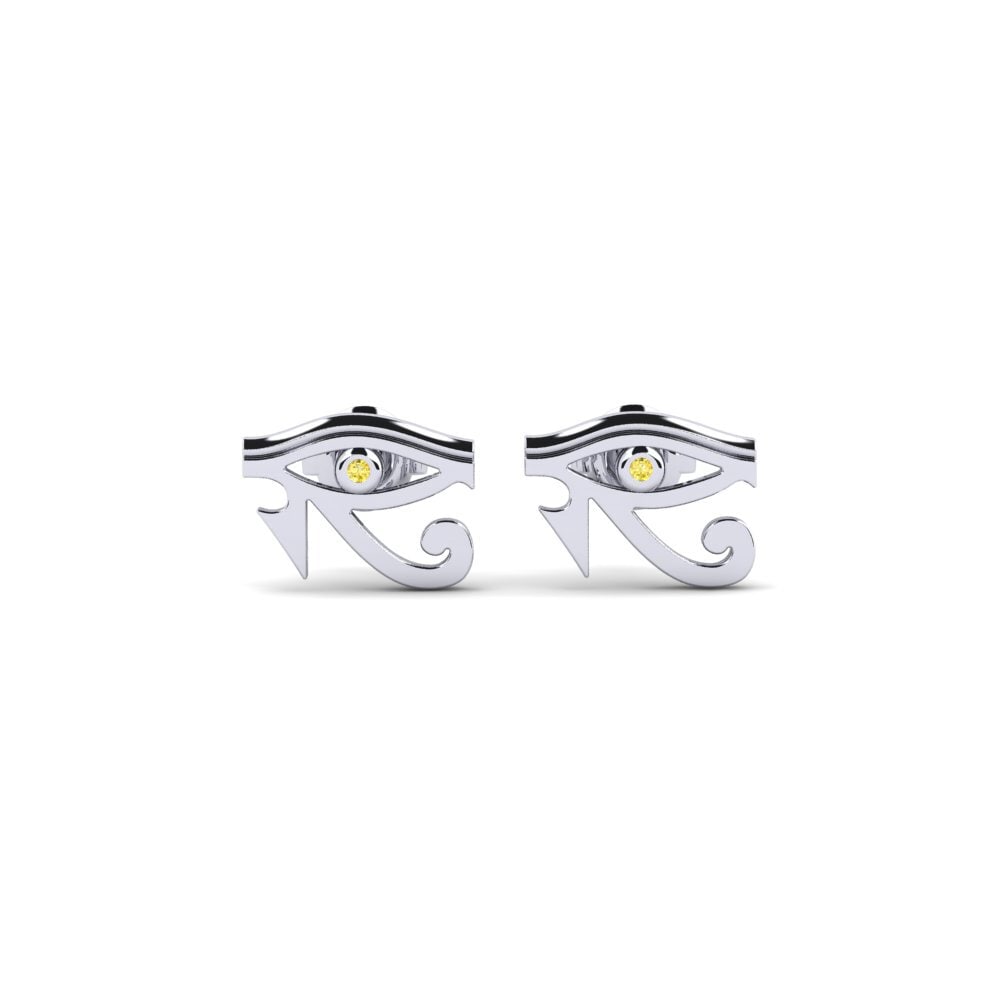 18ct White Gold Yellow Sapphire Women's Earring Masvingo - B