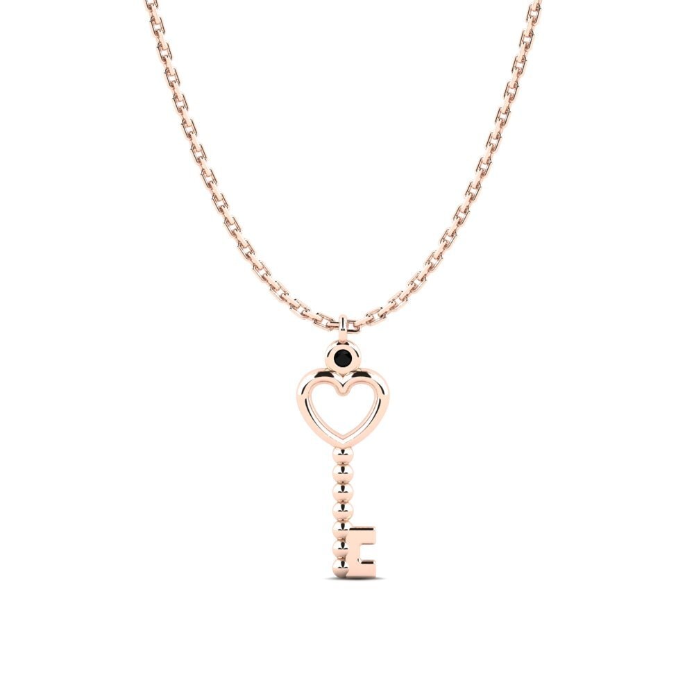 9ct Rose Gold Black Diamond Women's Necklace Matthias