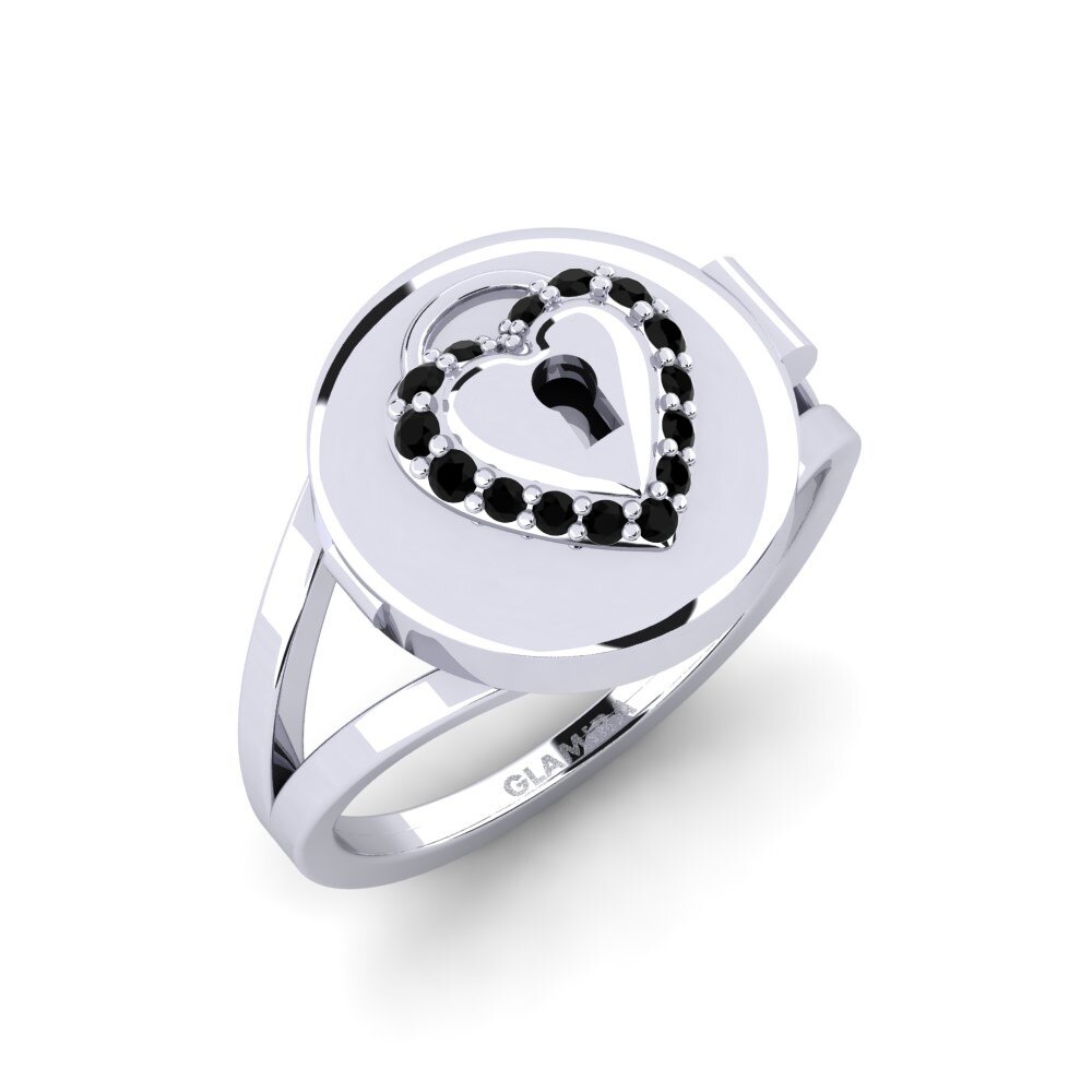 9ct White Gold Black Onyx Ring Muisto