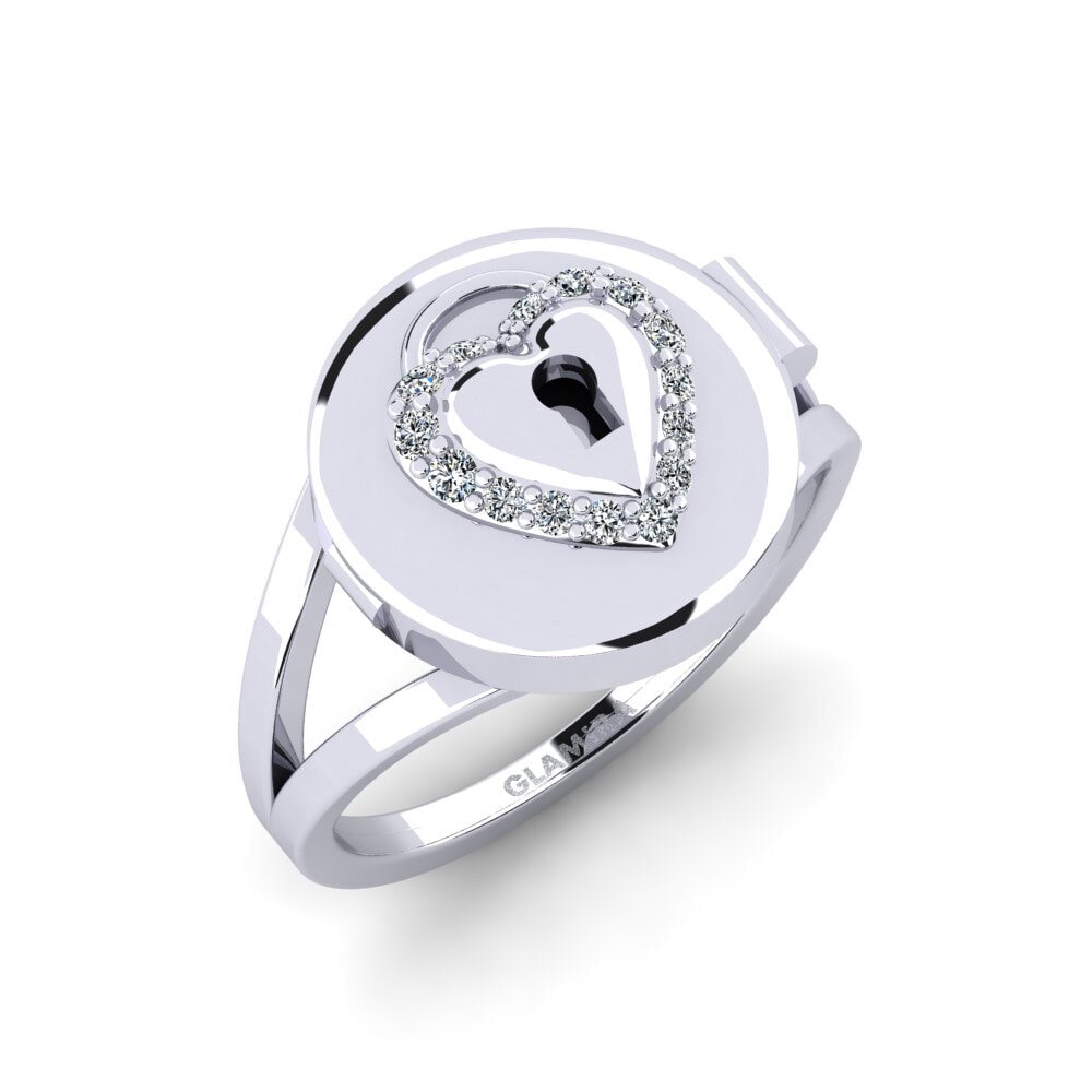 9ct White Gold Zirconia Ring Muisto