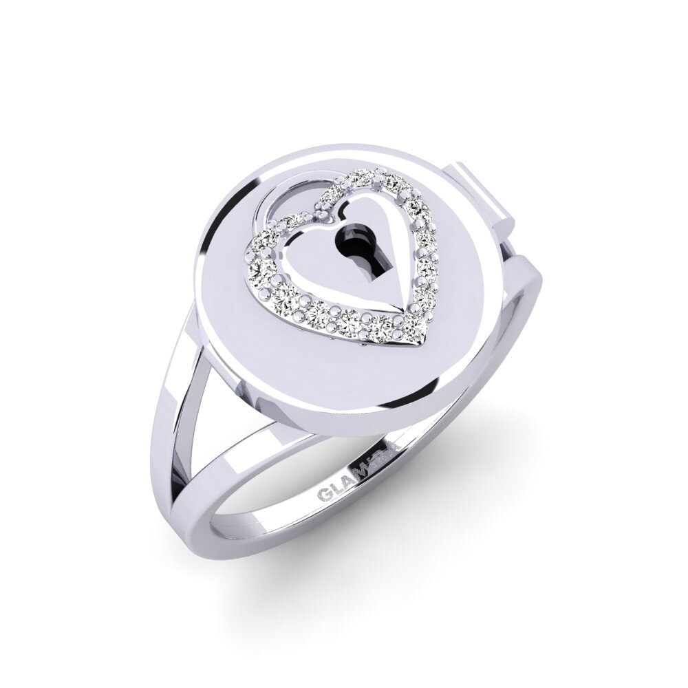 9ct White Gold Moissanite Ring Muisto