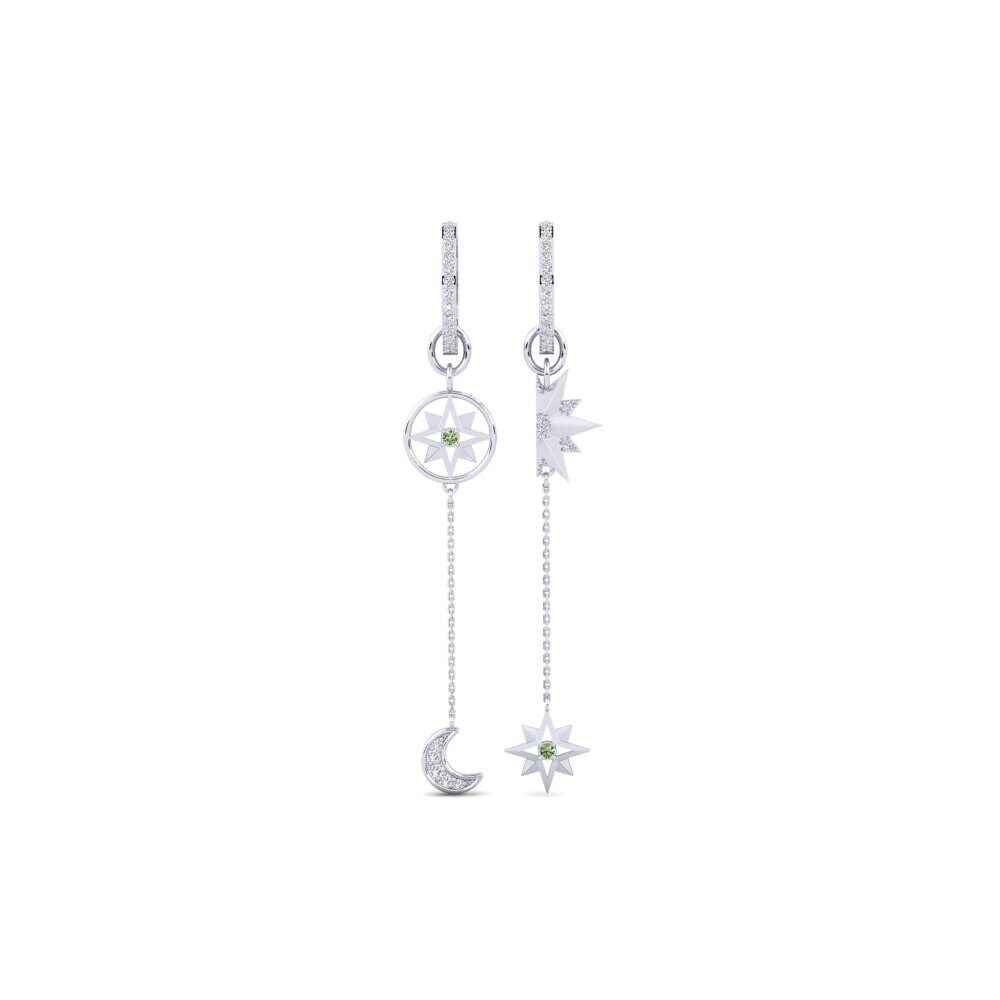 9ct White Gold Green Diamond Women's Earring Nekheb