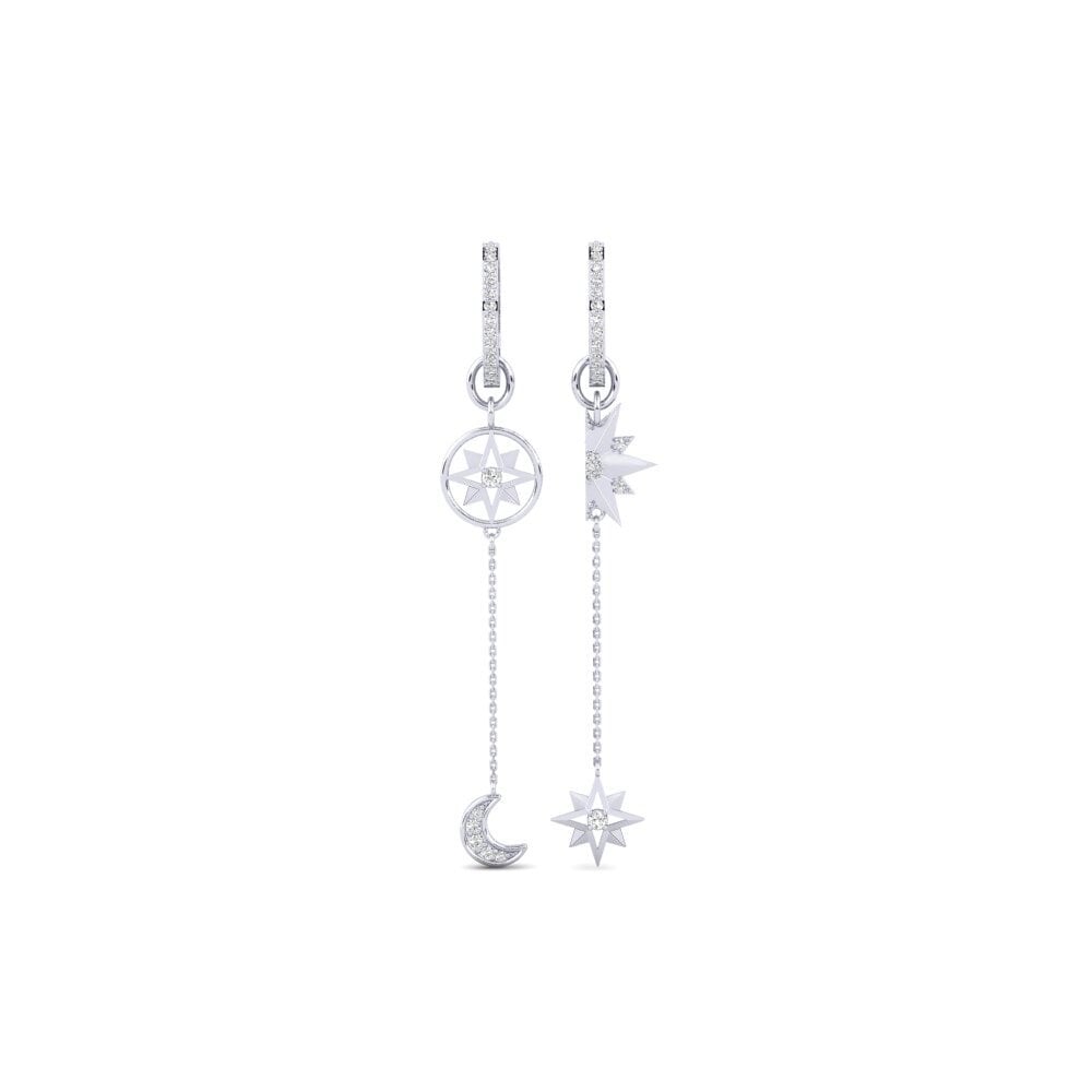 9ct White Gold Moissanite Women's Earring Nekheb