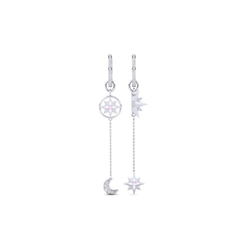 9ct White Gold Pink Sapphire Women's Earring Nekheb