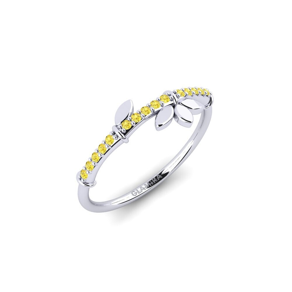 18ct White Gold Yellow Sapphire Ring Nineveh