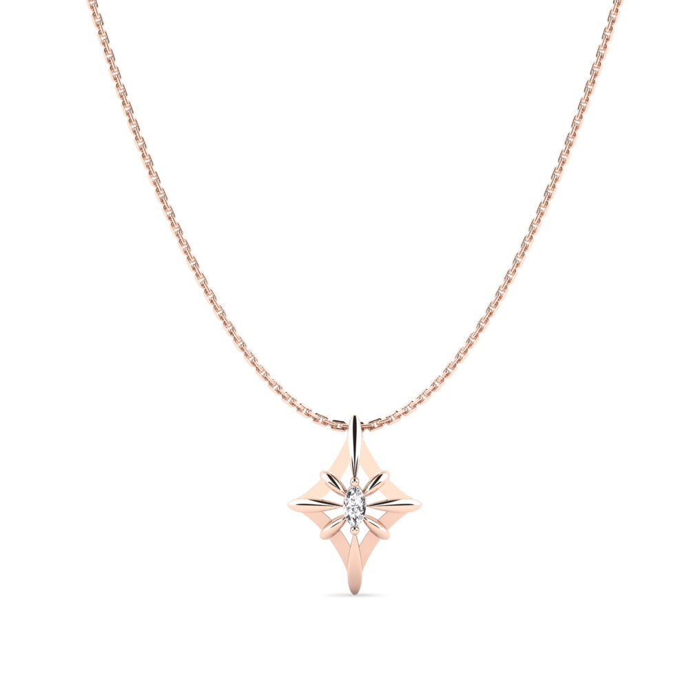 14ct Rose Gold White sapphire Women's Pendant Pargas