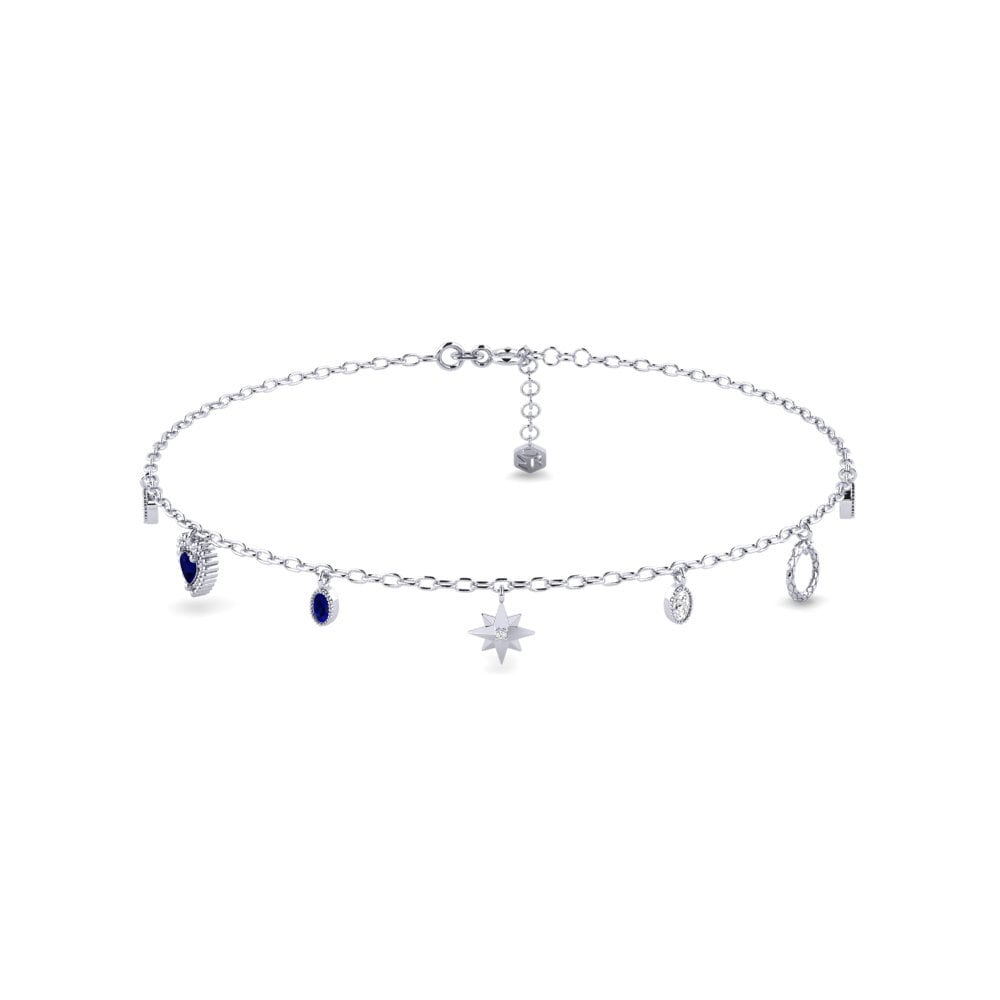 950 Palladium Sapphire Women's Anklet Peekskill