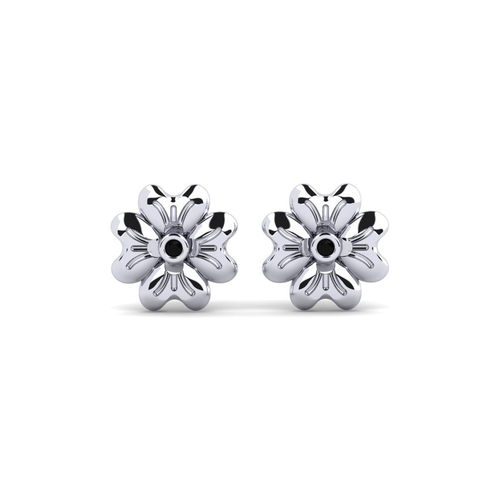 18ct White Gold Black Onyx Women's Earring Polan