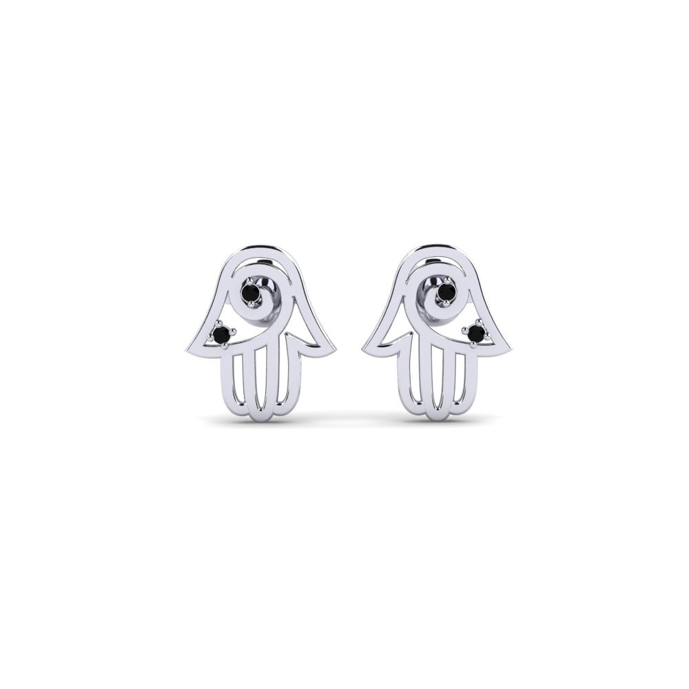 18ct White Gold Black Onyx Women's Earring Sindra