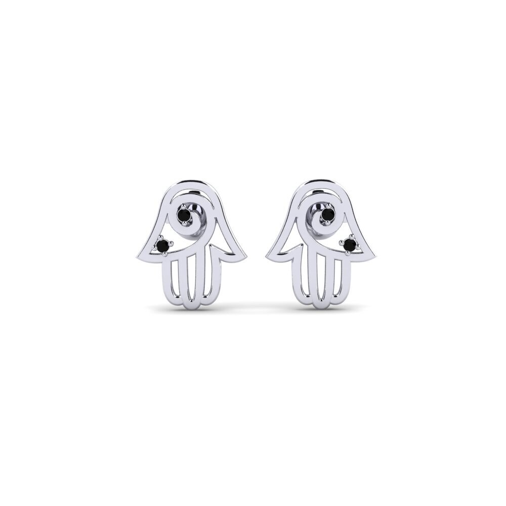 18ct White Gold Black Sapphire Women's Earring Sindra