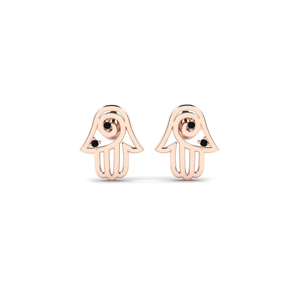 9ct Rose Gold Black Diamond Women's Earring Sindra