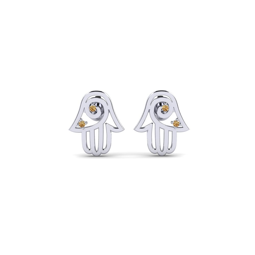 9ct White Gold Brown Diamond Women's Earring Sindra