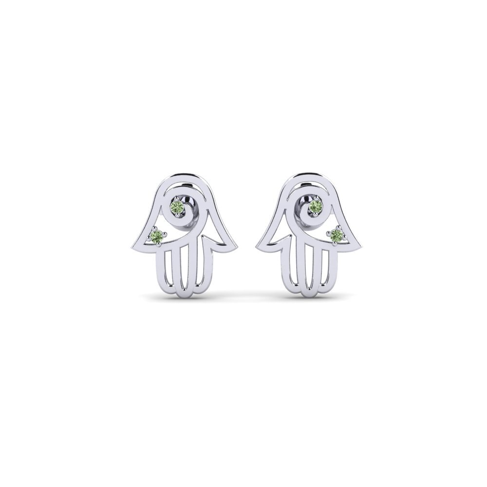 950 Platinum Green Diamond Women's Earring Sindra