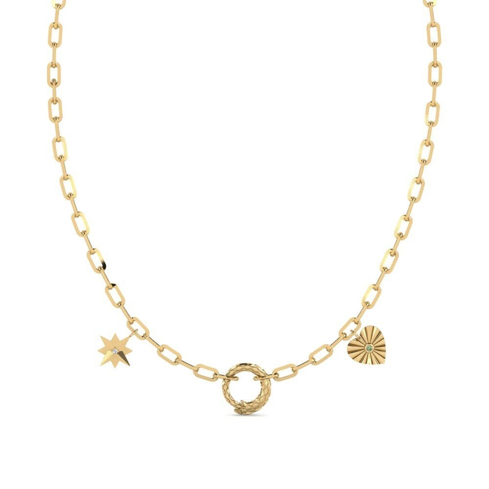 Groene Diamant Paperclip Ketting Soroti