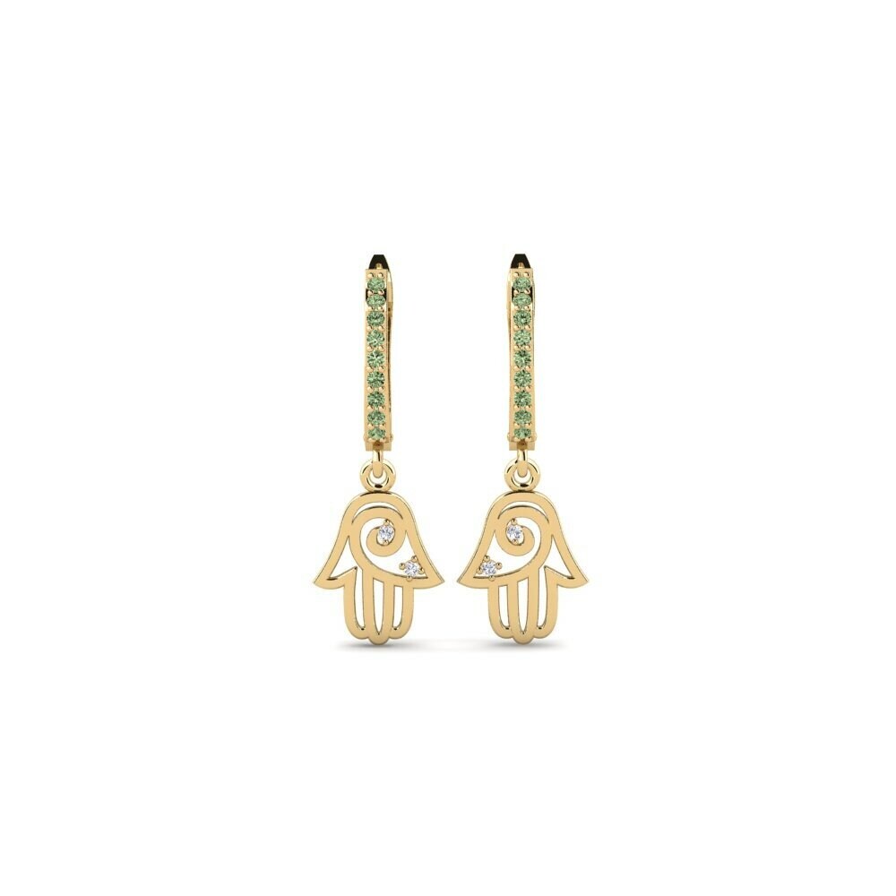 Groene Diamant Dames Oorbellen Stokkseyri