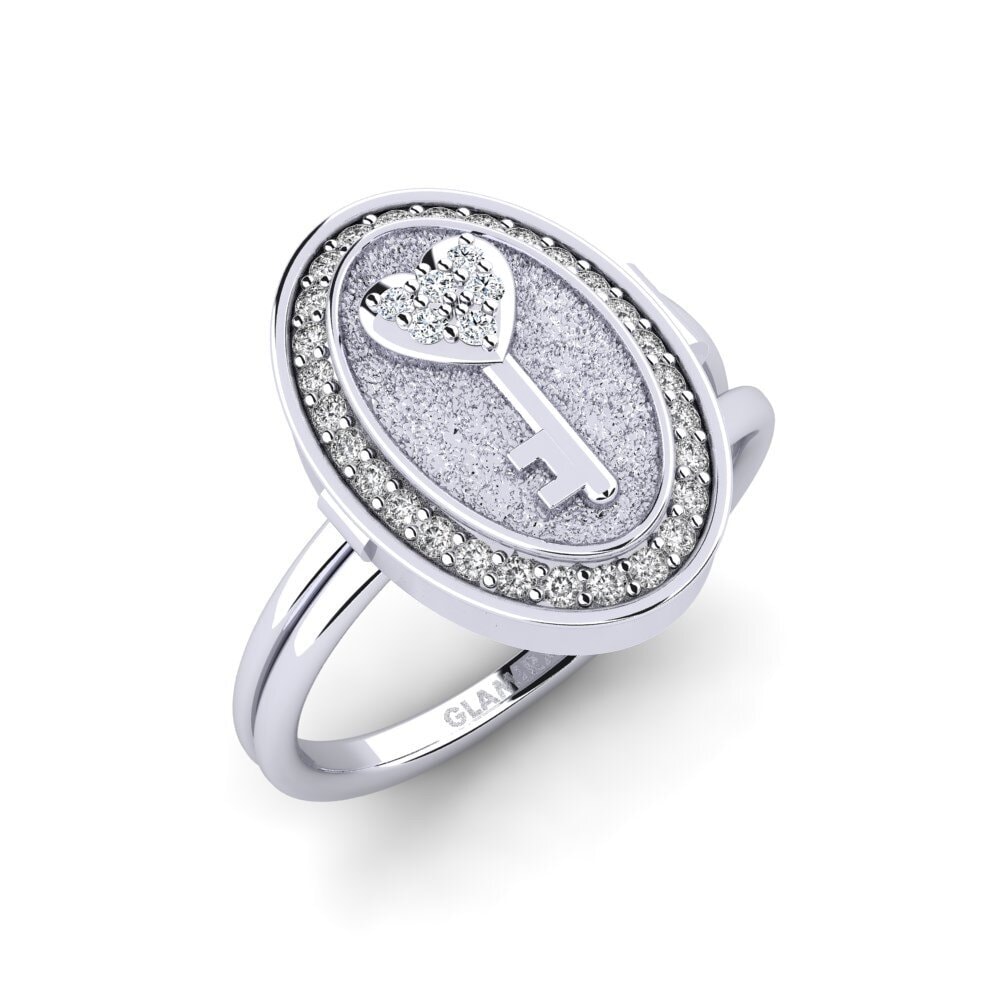 9ct White Gold Zirconia Engagement Ring Tajomstvo