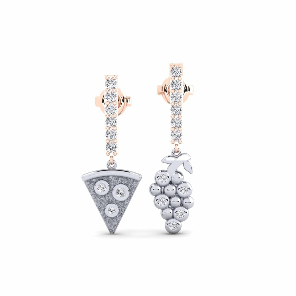 18ct Rose / White Gold Women's Earring Tekoayhu