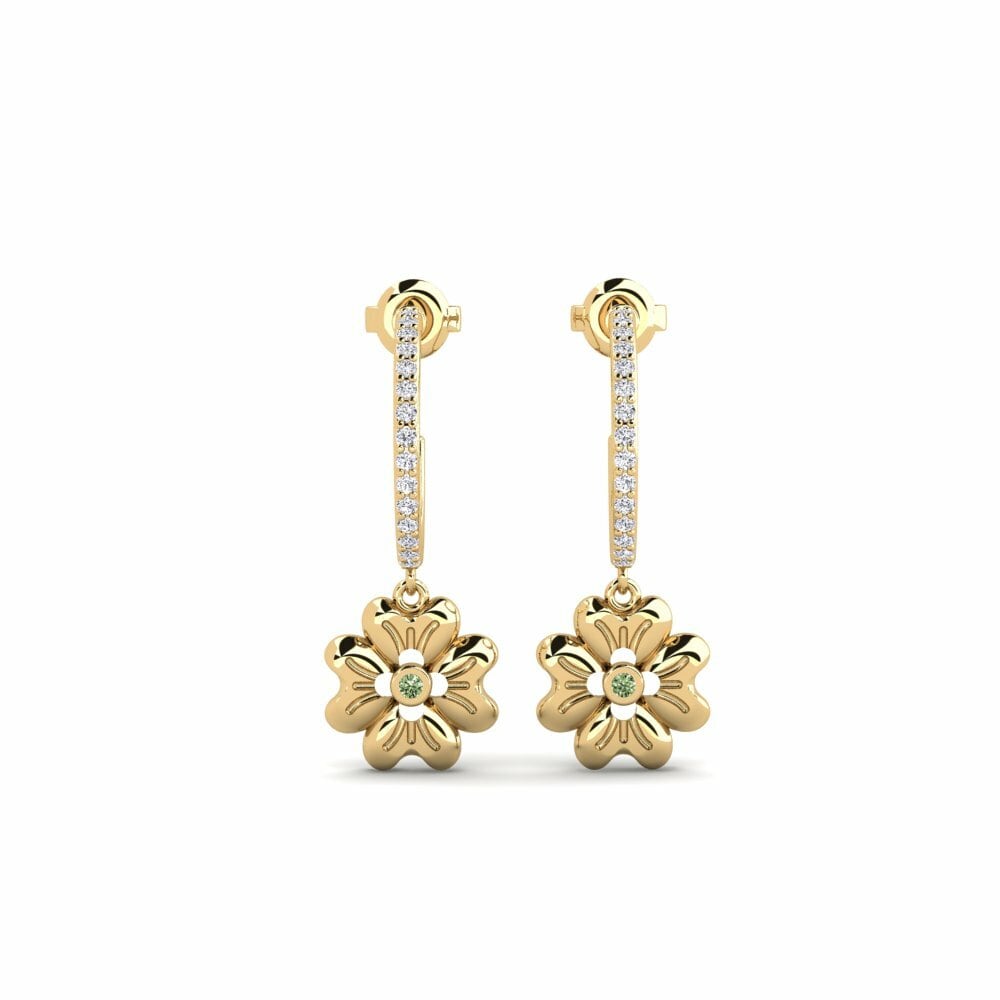 Groene Diamant Dames Oorbellen Teplice - A
