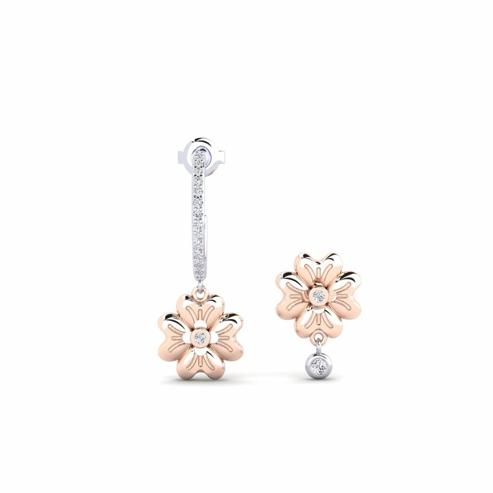 18ct Rose / White Gold Women's Earring Teplice - SET
