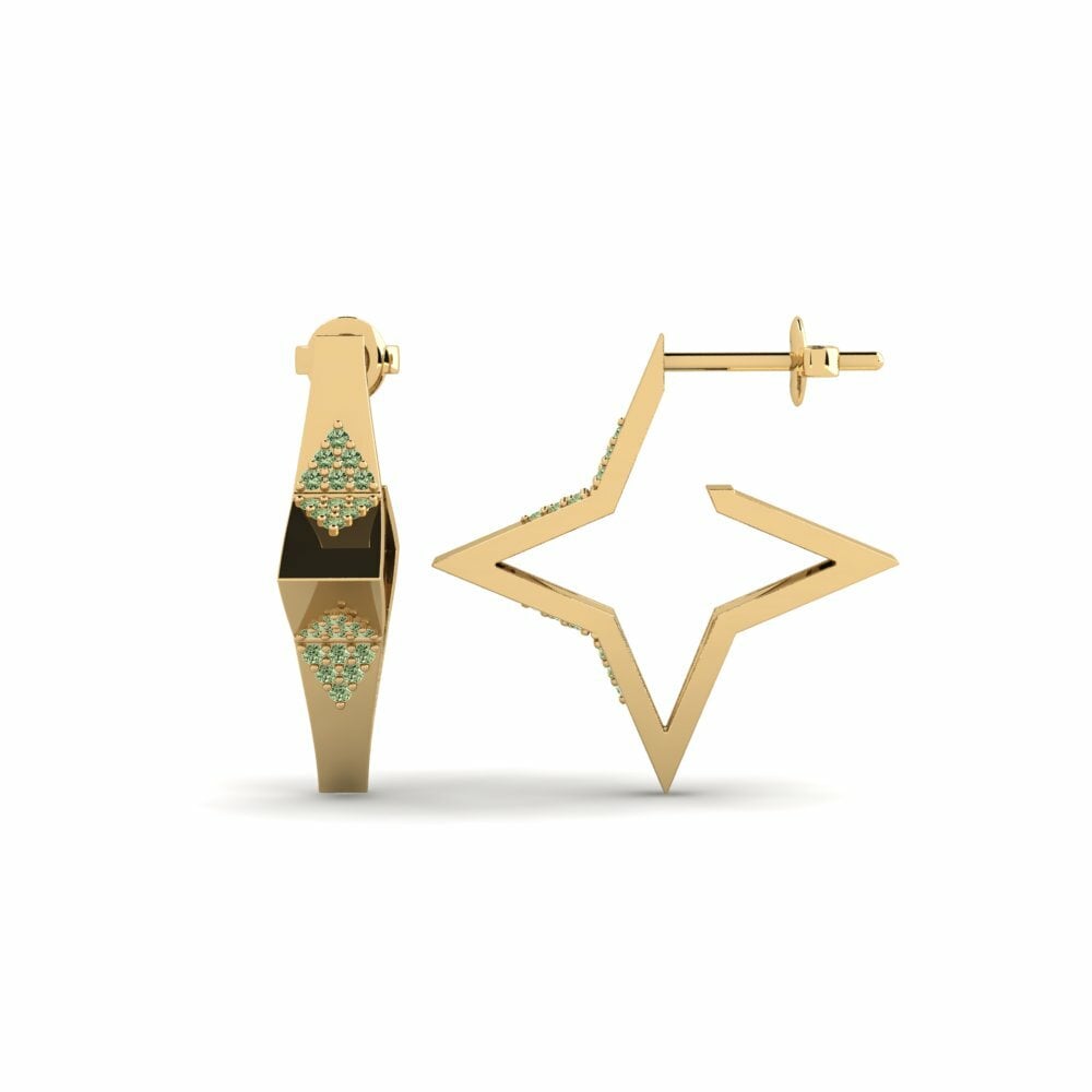 Groene Diamant Dames Oorbellen Vammala