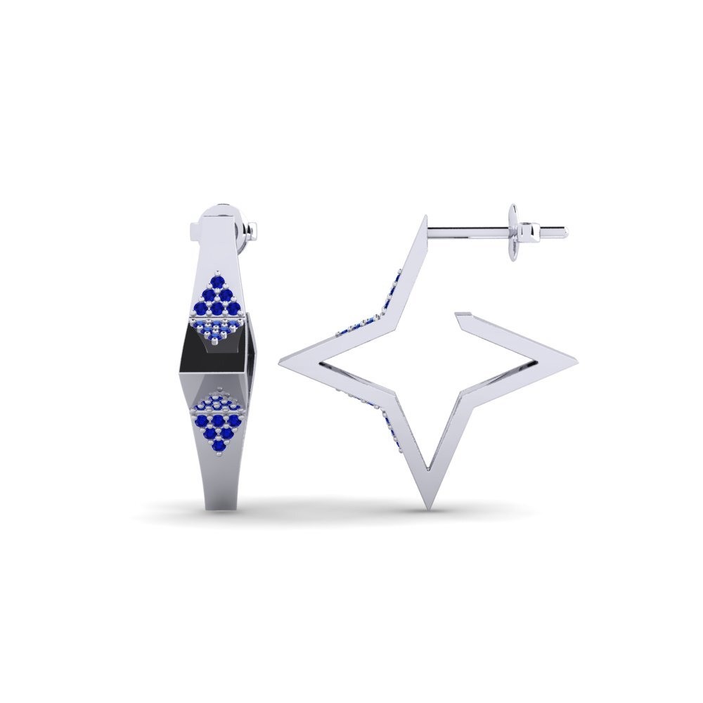 950 Palladium Sapphire Women's Earring Vammala