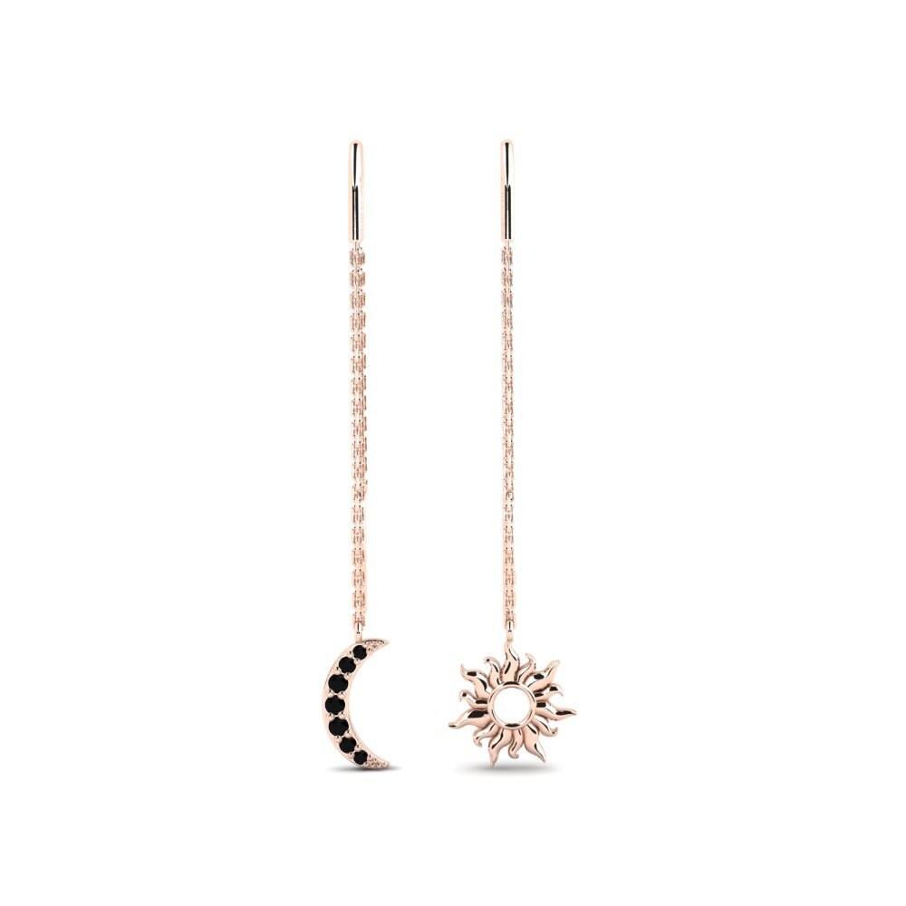9ct Rose Gold Black Diamond Women's Earring Vellykket