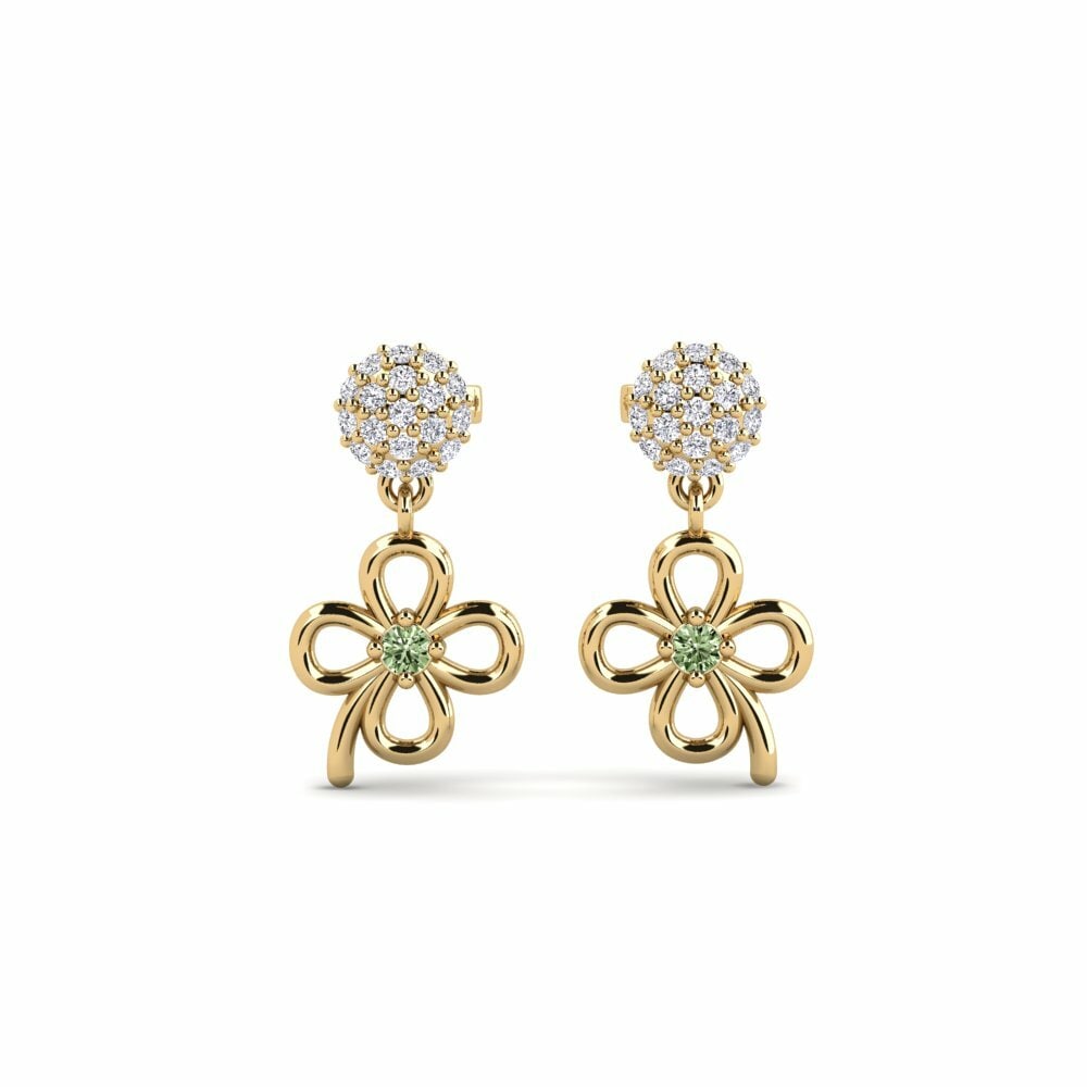 Groene Diamant Dames Oorbellen Vidisha - A