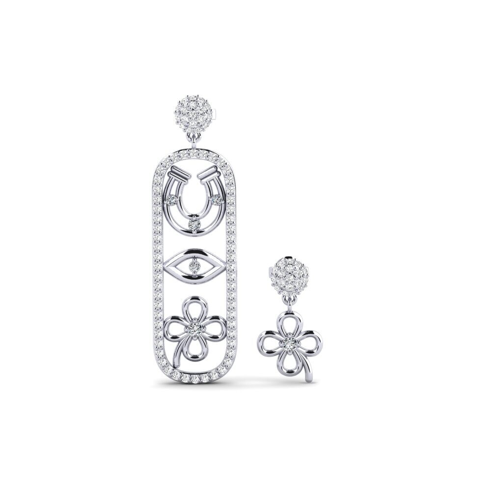 9ct White Gold Zirconia Women's Earring Vidisha - SET
