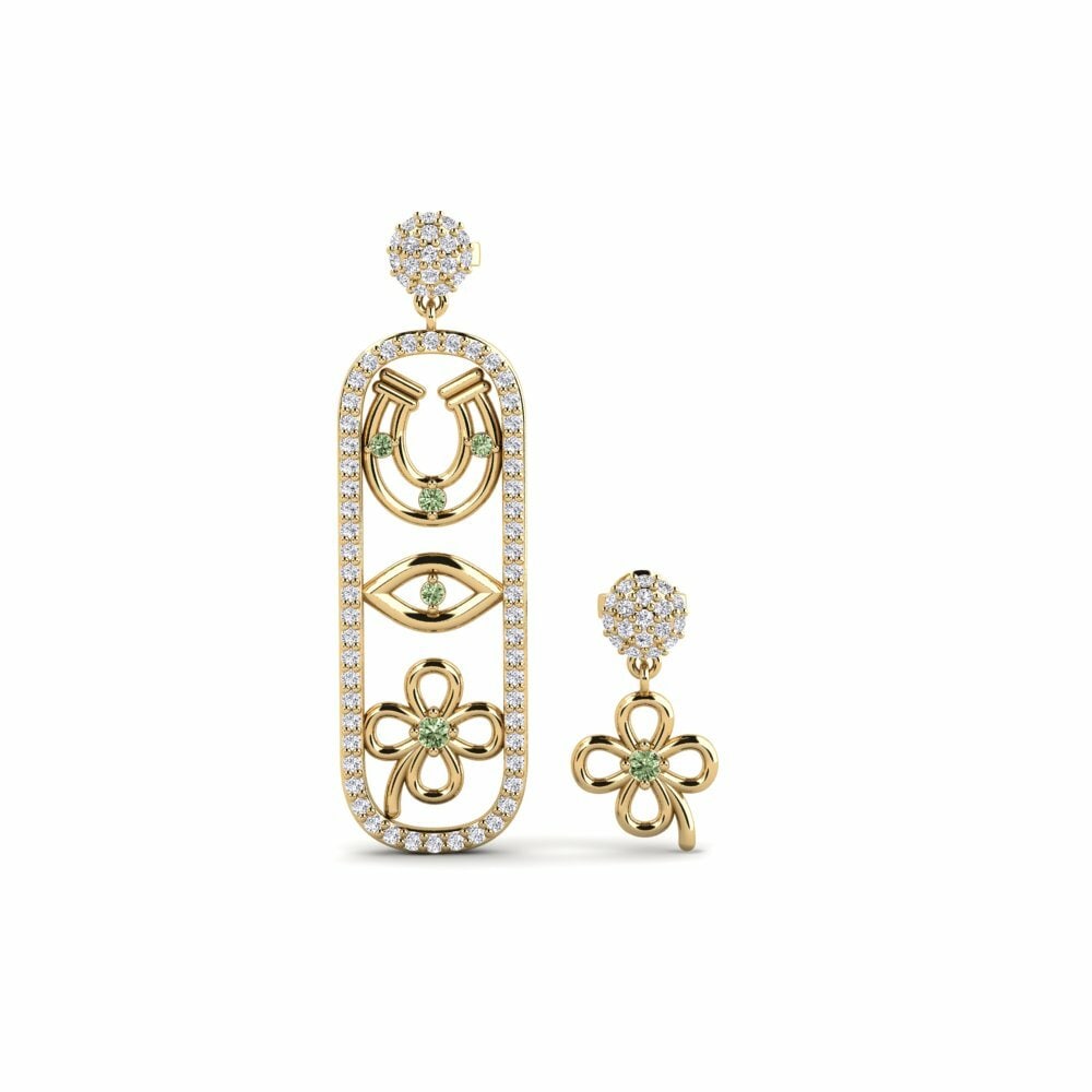 Groene Diamant Dames Oorbellen Vidisha - SET