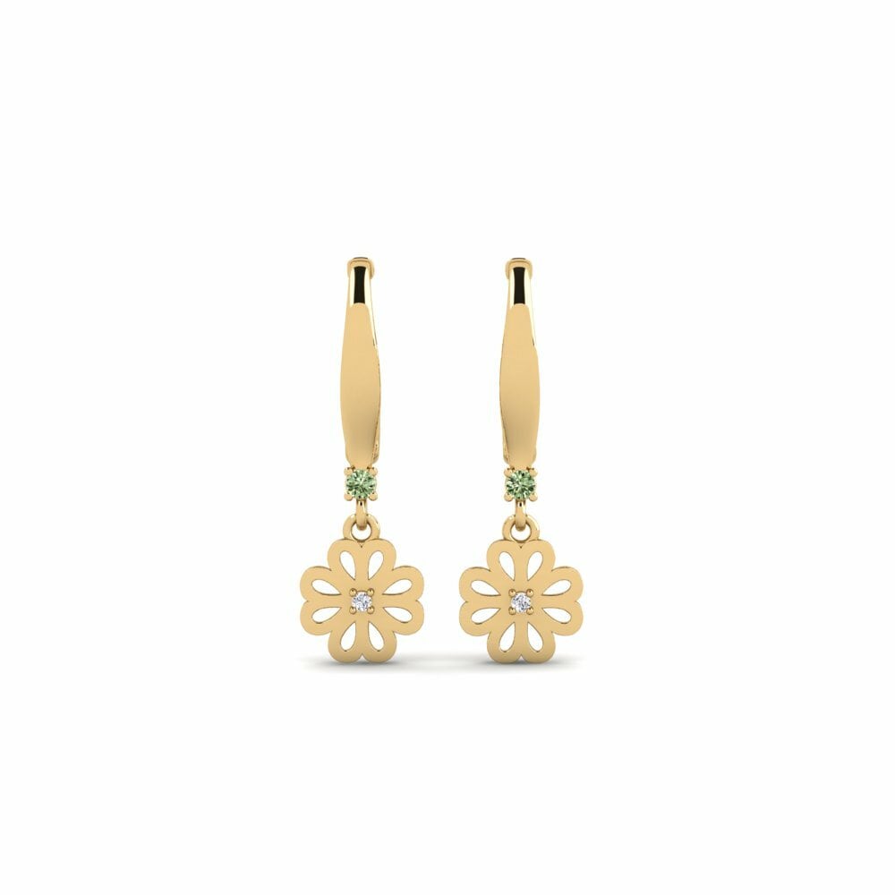 Groene Diamant Dames Oorbellen Virrat