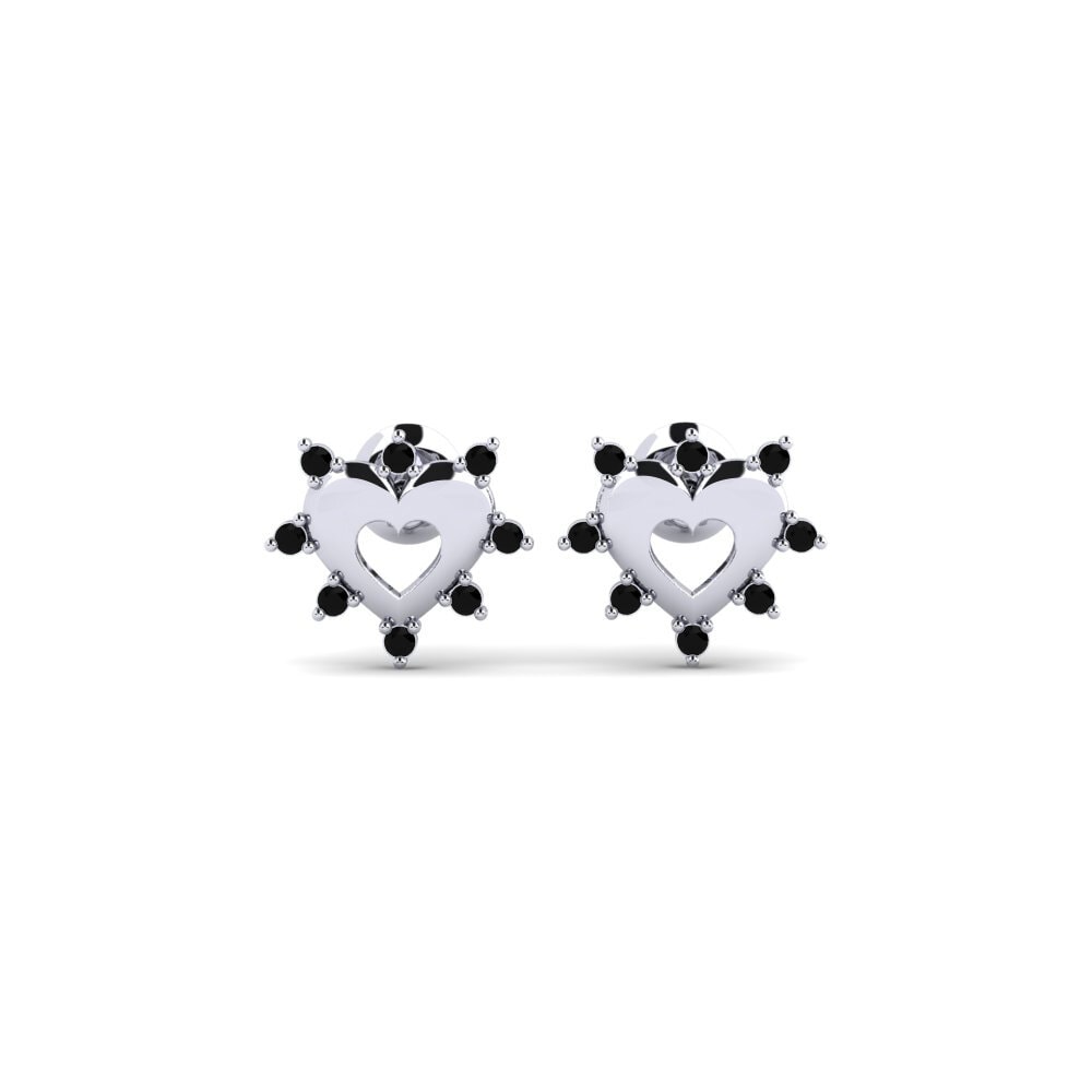 18ct White Gold Black Sapphire Women's Earring Werts