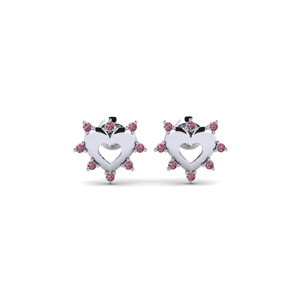 950 Platinum Rhodolite Garnet Women's Earring Werts