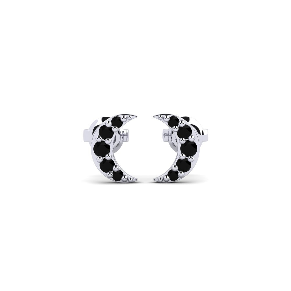 18ct White Gold Black Sapphire Women's Earring Argenton