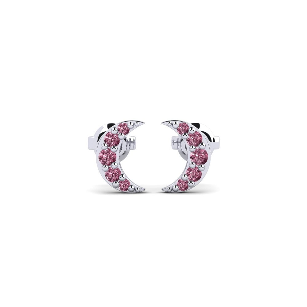 950 Platinum Rhodolite Garnet Women's Earring Argenton