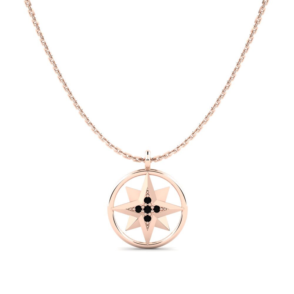 9ct Rose Gold Black Diamond Women's Pendant Armance