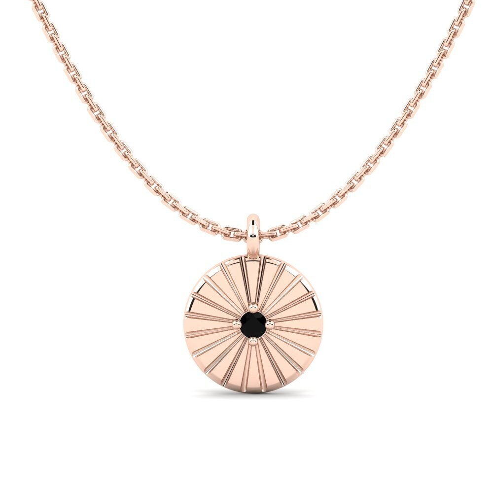 9ct Rose Gold Black Diamond Women's Pendant Arnoult