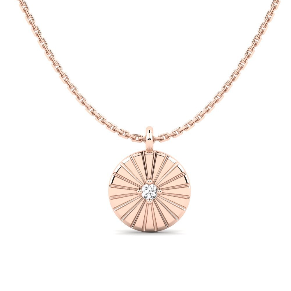 14ct Rose Gold White sapphire Women's Pendant Arnoult