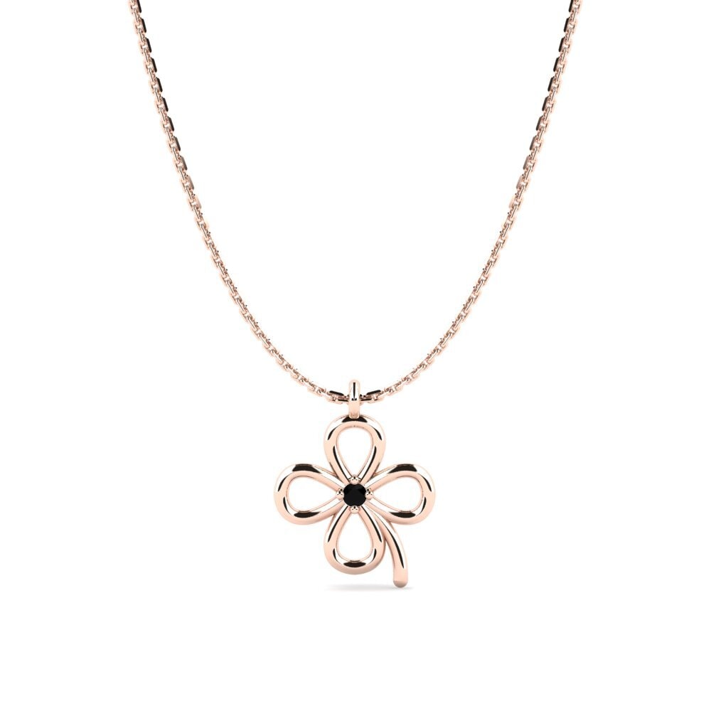 9ct Rose Gold Black Diamond Women's Pendant Aunette