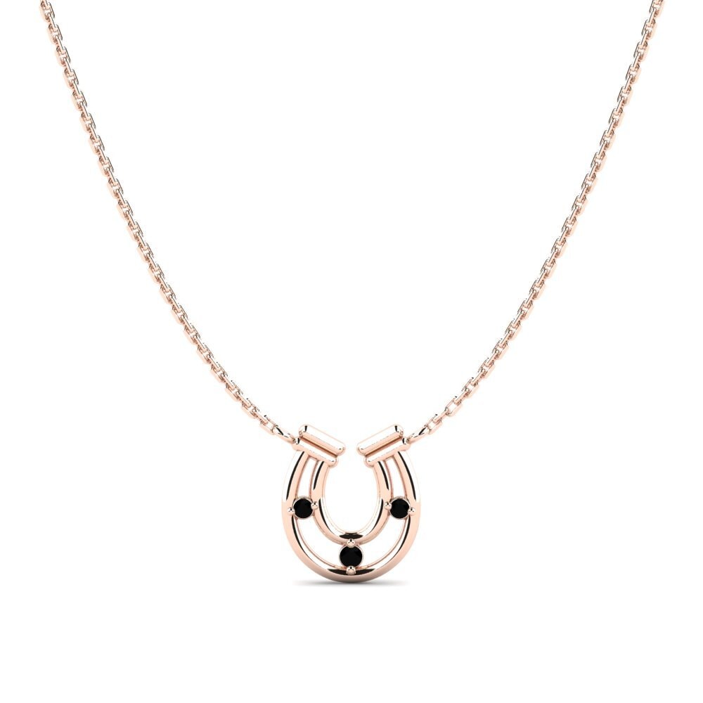 9ct Rose Gold Black Sapphire Women's Necklace Aurence