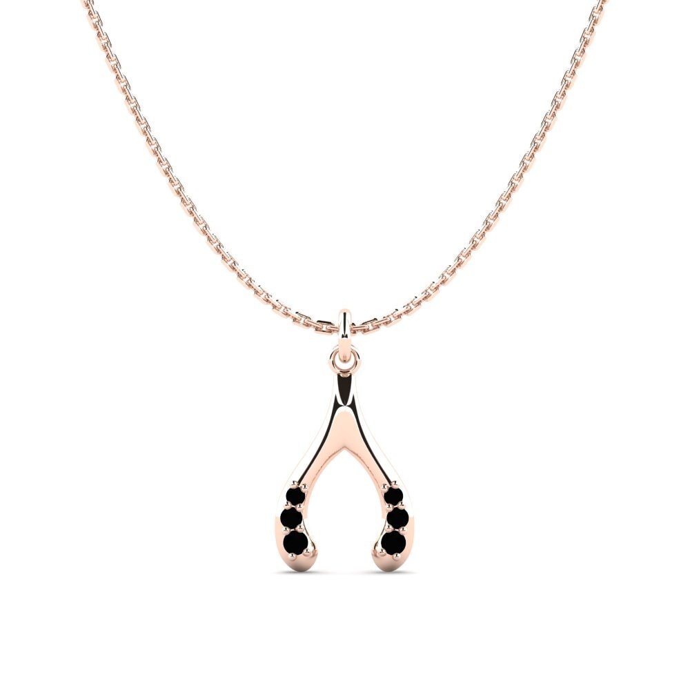 9ct Rose Gold Black Sapphire Women's Pendant Auzoue