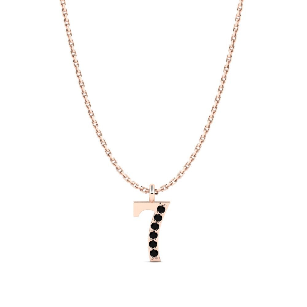 9ct Rose Gold Black Diamond Women's Pendant Bernesse