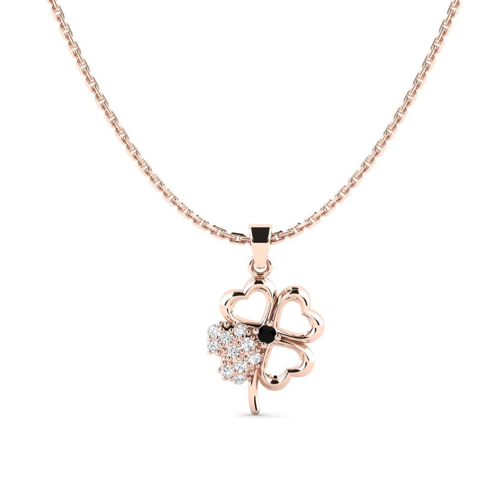 9ct Rose Gold Black Sapphire Women's Pendant Brezons