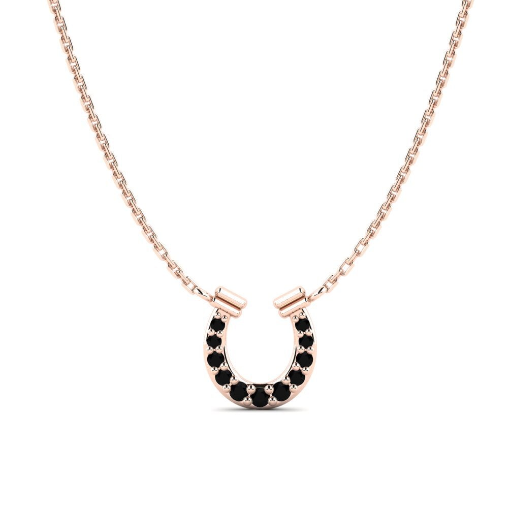 9ct Rose Gold Black Sapphire Women's Necklace Brivet