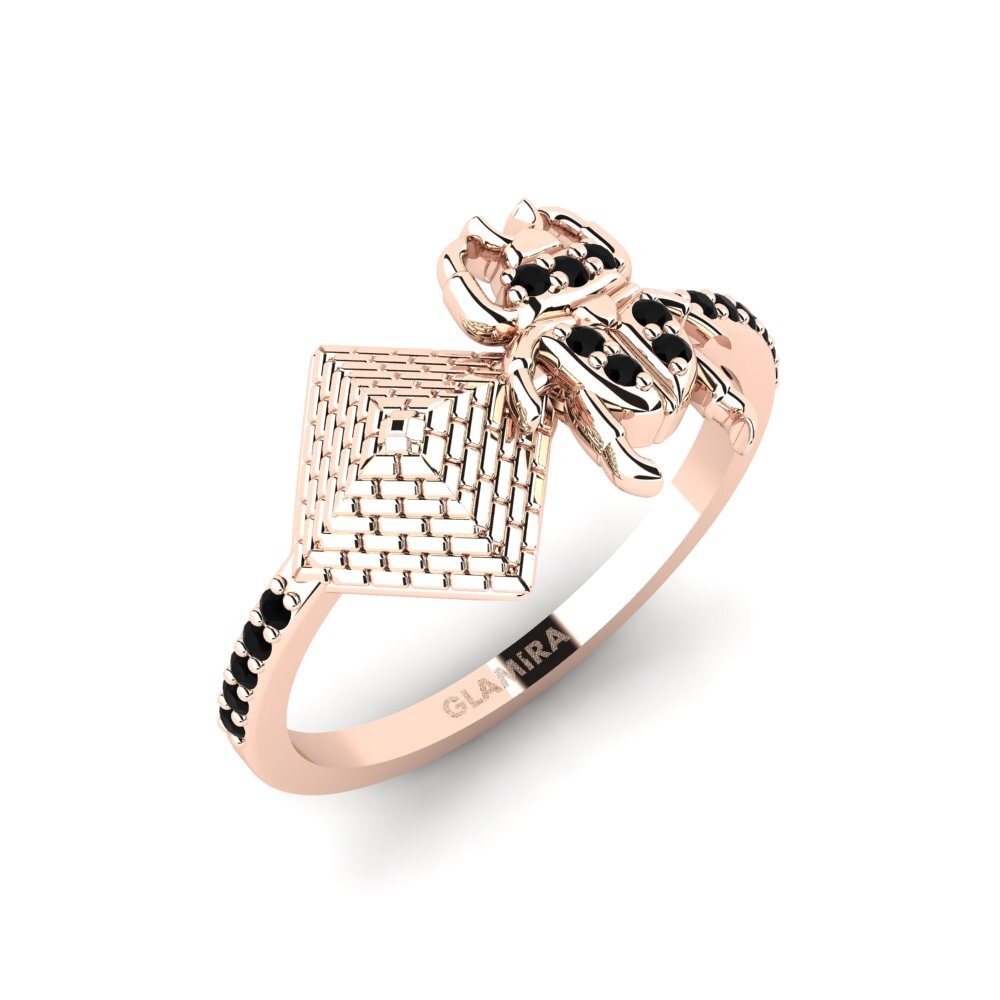 9ct Rose Gold Black Diamond Ring Chipata