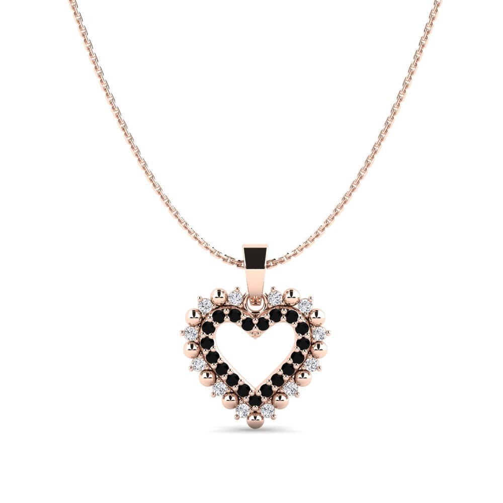 9ct Rose Gold Black Diamond Women's Pendant Cynopolis