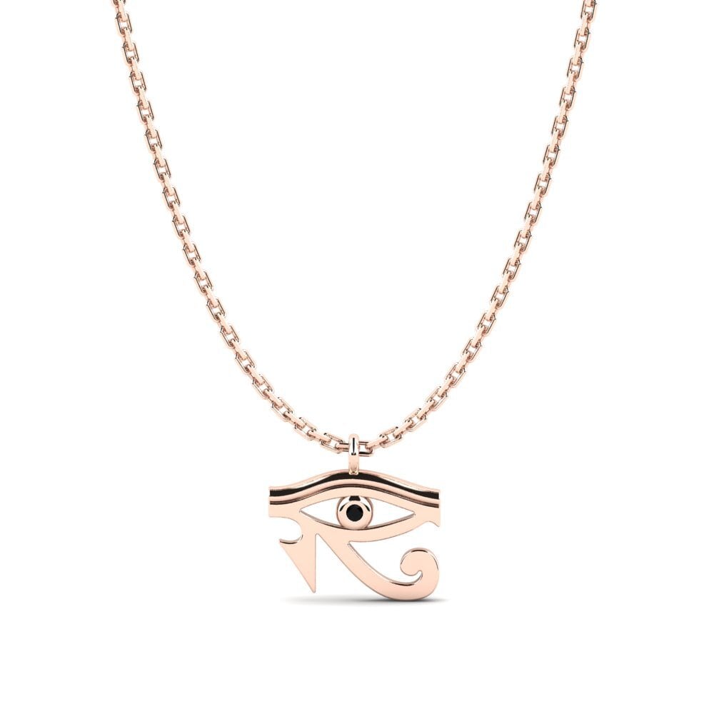 9ct Rose Gold Black Sapphire Women's Pendant Digby