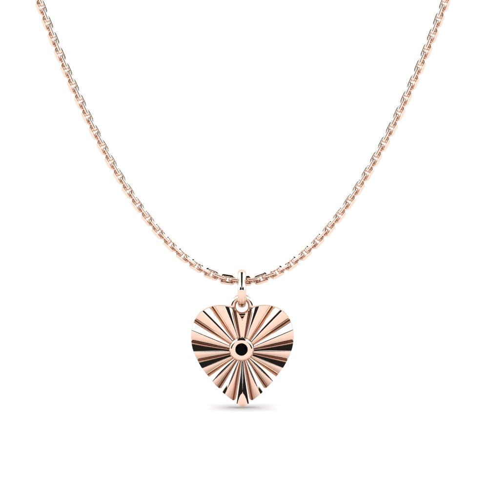 9ct Rose Gold Black Diamond Women's Pendant Dobins